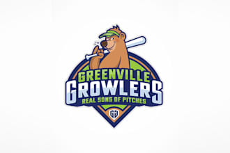 design looking fun sports team softball logo