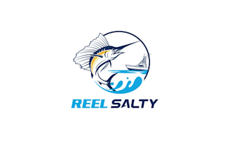 design reel salty fishing charters logo