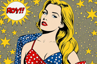 do a retro pop art roy lichtenstein style