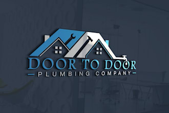 do realtor property construction real estate residential plumbing logo design