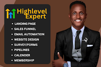 design gohighlevel landing page, sales funnel, gohighlevel sales funnel website