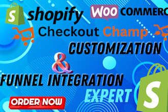 setup and customize your shopify checkout champ page, clone checkout funnel PHP