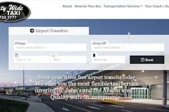 design taxi website, taxi booking website, cab booking website, car rental