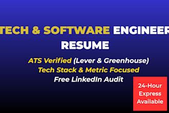 write software engineer, IT, tech resume and linkedin optimization