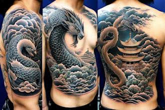 create japanese or oriental tattoo design for you