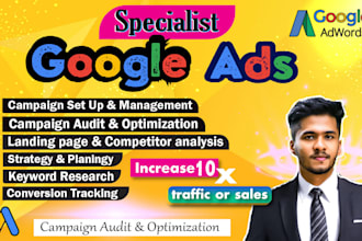 setup audit and optimize google ads PPC campaign search ads adword as SEM expert