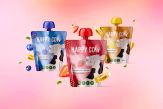create modern and unique custom product packaging for food, snacks and beverages