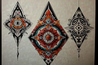 create old school or traditional tattoo design