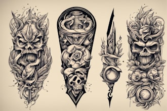 create awesome old school tattoo style design