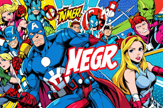 draw comic superhero pop art portraits