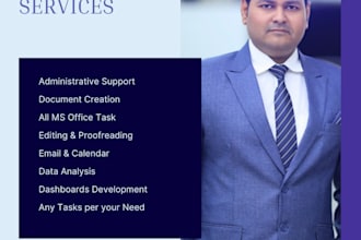 be your personal assistant, excel, data entry expert