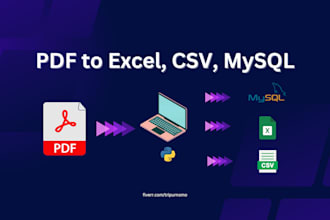 convert PDF to mysql, excel, or CSV format