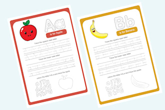 design beautiful flashcards and your children worksheets