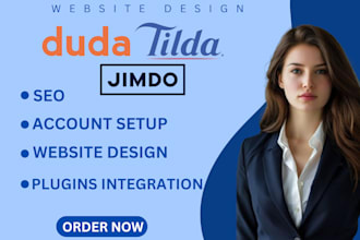 design or redesign duda website, duda seo, duda website builder, tilda,  jimdo