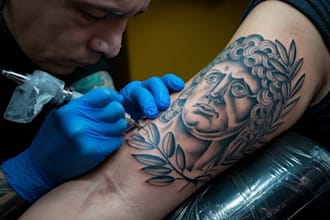 create a custom tattoo design drawing sleeve japanese flower as tattoo artist
