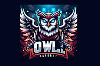 design a creative owl mascot logo with express delivery