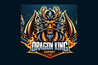 make a unique dragon king mascot logo for your business