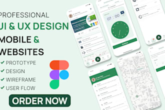 design website ui ux design, dashboard ui ux with a clickable prototype