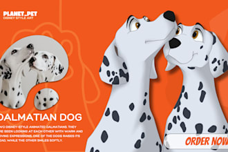 draw your pet portrait into a disney style cartoon