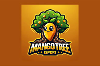 do unique mango tree esport mascot logo with any file