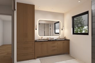 design modern and luxury bathroom 3d renders