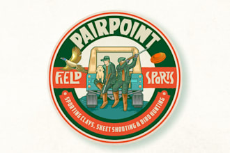 create a vintage retro badge outdoor logo design