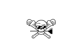 make unique skull and plumbing company logo