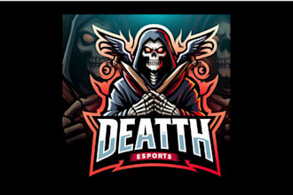 make an death esport mascot logo with free source file