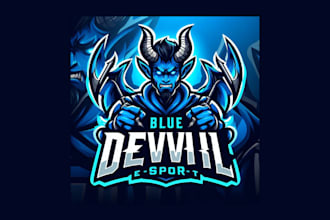 do an exclusive blue devil mascot logo for you in just 2 day