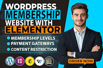 build wordpress membership website with elementor