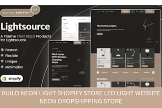 build neon light shopify store led light website neon dropshipping store
