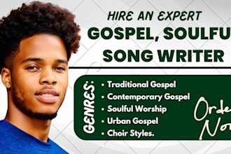 ghostwrite create gospel soulful choir male song songwriter vocalist singer