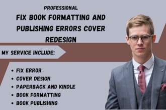 fix formatting and publishing errors reject book cover for paperback and kindle