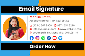 make modern email signature for gmail, outlook etc