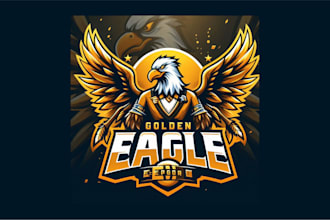 design an amazing golden eagle mascot logo with any file