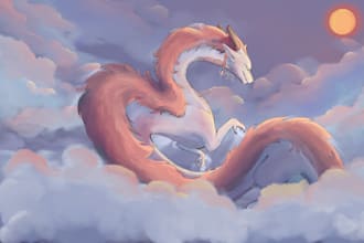 do an amazing scene illustration of your character