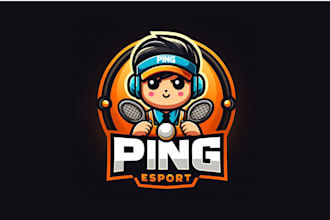do awesome ping esport mascot logo within two days