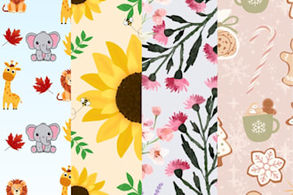 design creative seamless patterns for clothing, prints and packaging