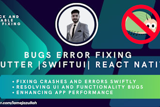 fix swift, flutter or react native bugs and errors