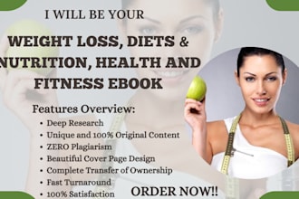 write health and fitness, diets and weight loss ebook and medical topics
