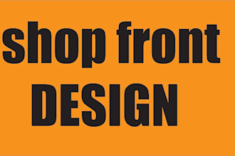 design modern shop front, store front window graphics and signage, banners