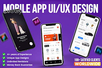 do mobile app design UI and screenshots for app store and play store