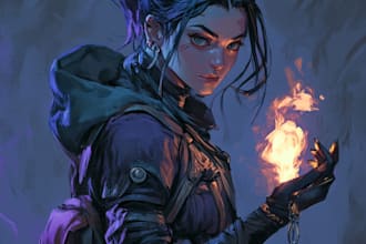 design a d and d character art illustration for you