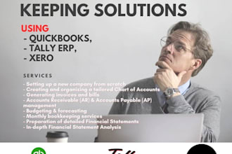 do accounting and bookkeeping using quickbooks, tally erp, and xero online