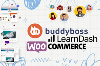 build elearning lms website using learndash, buddyboss, and woocommerce