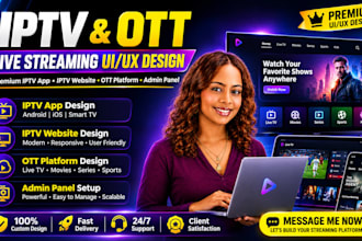 rebrand iptv app iptv website live streaming app ott platform with admin pannel