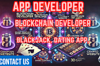 develop blockchain app, solena, blackjack, dating app, crypto gamble website