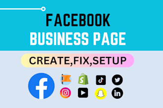 facebook business page create and setup, optimize your account