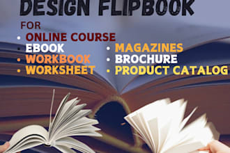 design flip book for digital magazines, brochure, online course content creation
