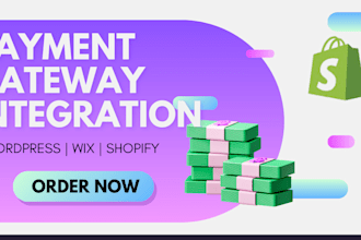 integrate payment gateway like paypal, stripe, apple pay, authorize net, klarna